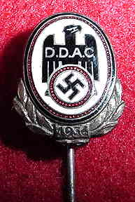 Nazi DDAC 1934 Membership Badge Stickpin