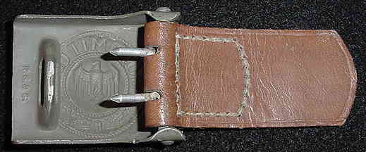 Nazi Army EM Belt Buckle with Leather Tab