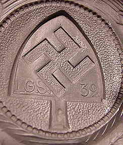 Nazi RAD EM/NCO Belt Buckle with Leather Tab